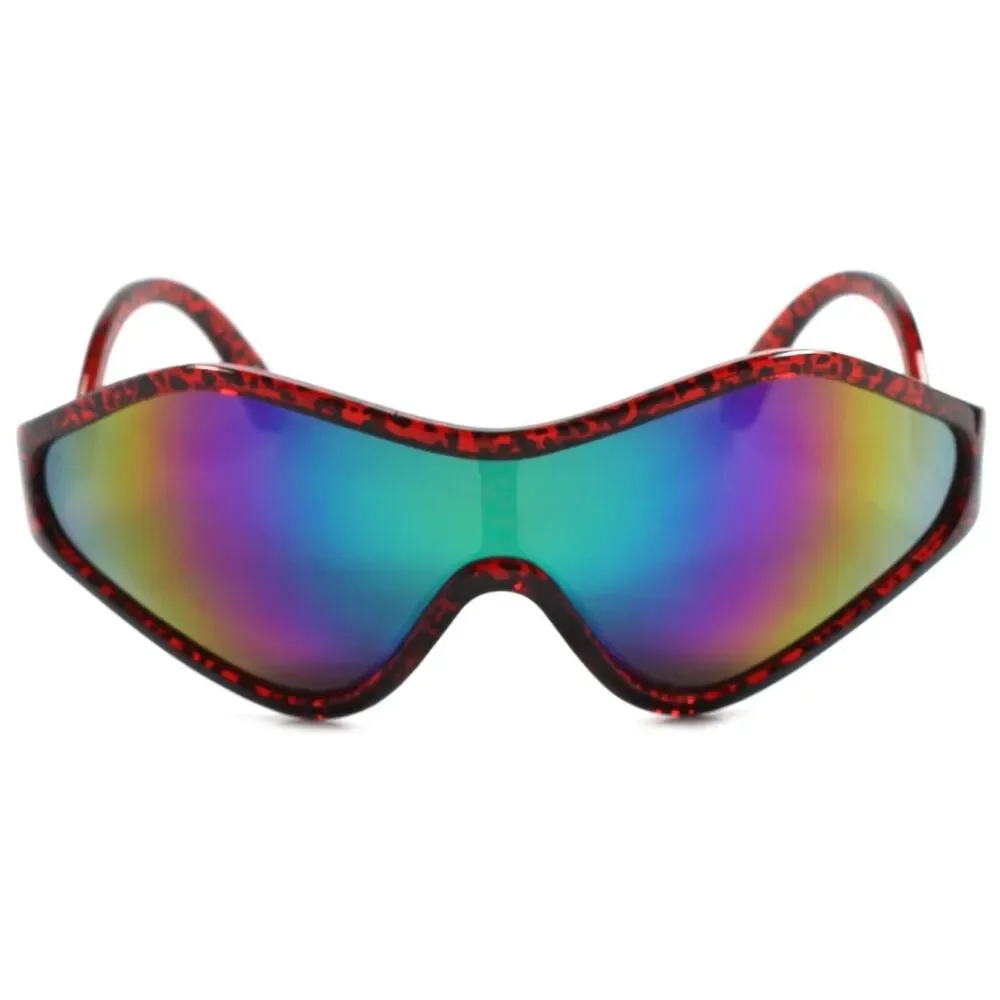 Costume Party Rave Funky Space Cosplay Retro Futuristic Red & Green Sun Glasses